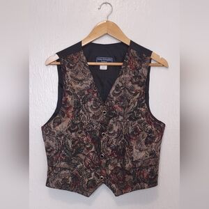Vintage Norton McNaughton Women’s Petite Vest Size 12 90's New Romantics Floral
